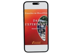Buchcover "Das Experiment" von Kristina Hazler auf einem Smartphone