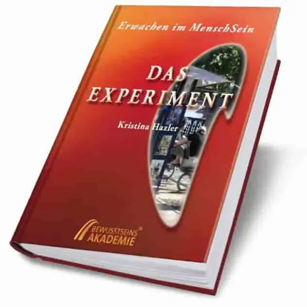 Rotes Buch "Das Experiment" mit Spiegelreflexion auf dem Cover